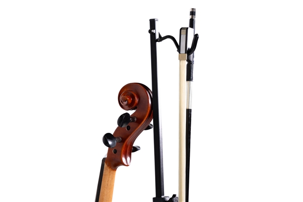 Gator Frameworks - GFW-BNO-VLNVLA Supporto pieghevole per violino e viola con struttura in acciaio e gancio per archetto