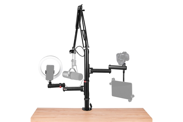 Gator Frameworks - GFW-ID-CREATORTREE Supporto modulare per content creator con braccio microfonico, ring light e adattatori professionali