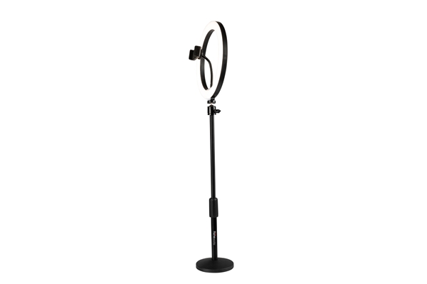Gator Frameworks - GFW-RINGLIGHTDSKTP Anello LED da tavolo con supporto smartphone per streaming, podcast e content creation