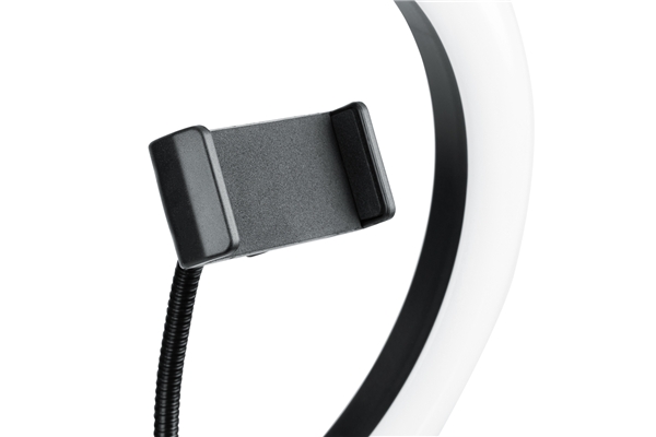 Gator Frameworks - GFW-RINGLIGHTDSKTP Anello LED da tavolo con supporto smartphone per streaming, podcast e content creation