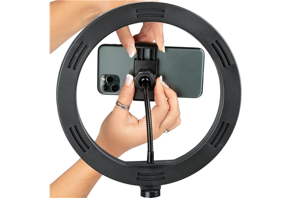 Gator Frameworks - GFW-RINGLIGHTSET Set con due anelli LED e supporti per smartphone ideale per streaming, podcast e content creation
