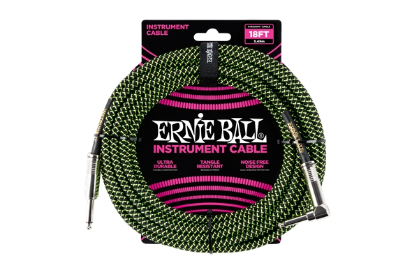 Ernie Ball - 6082 Cavo Braided Black/Green 5,49 m