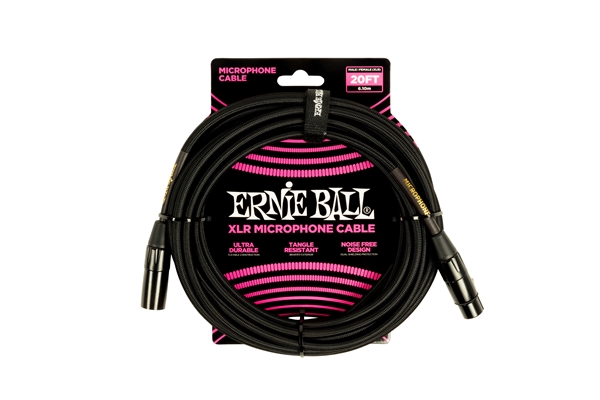 Ernie Ball - 6392 Cavo Microfonico Braided nero 6 m