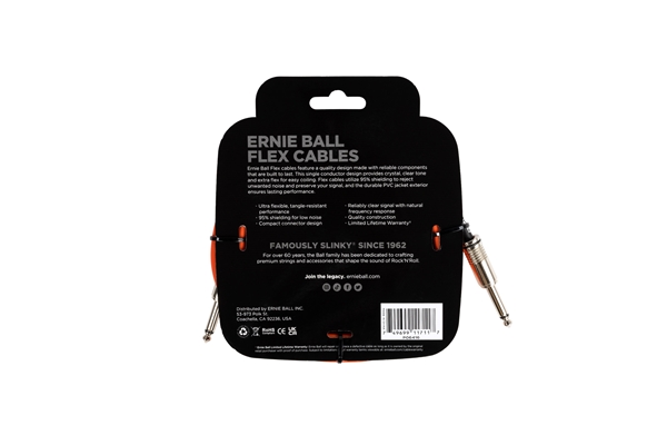 Ernie Ball - 6416 Flex Cable Orange 3m