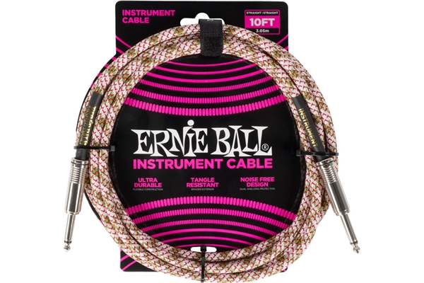 Ernie Ball - 6426 Braided Cable Emerald Argyle 3m