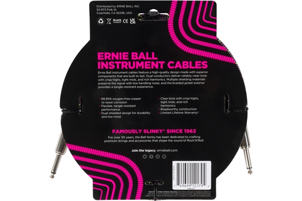 Ernie Ball - 6427 Braided Cables Purple Python 3m