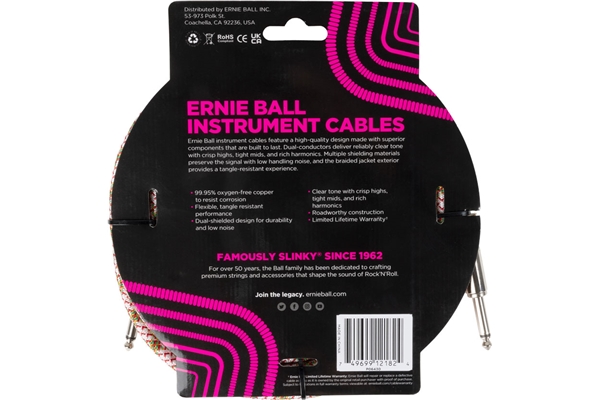 Ernie Ball - 6430 Braided Cables Emerald Argyle 5,5m