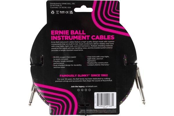 Ernie Ball - 6431 Braided Cables Purple Python 5,5 m