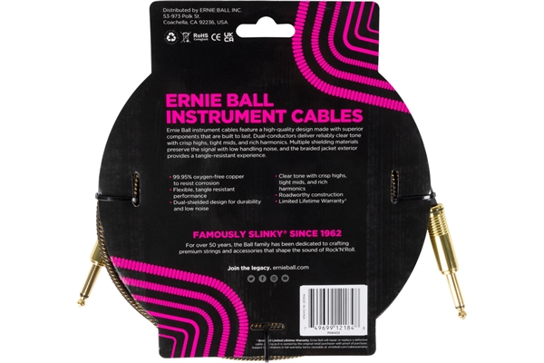 Ernie Ball - 6432 Braided Cables Pay Dirt 5,5 m