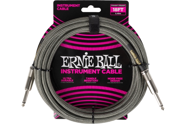 Ernie Ball - 6433 Braided Cables Silver Fox 5,5 m