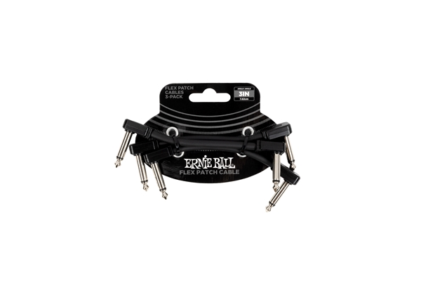 Ernie Ball - 6443 Flex Patch Cable Black 8cm 3pk