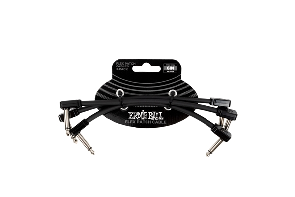 Ernie Ball - 6444 Flex Patch Cable Black 15cm 3pk