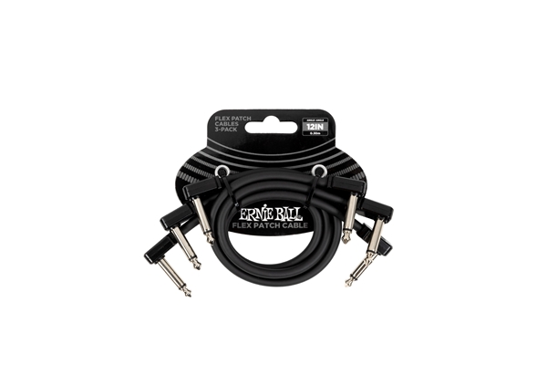 Ernie Ball - 6445 Flex Patch Cable Black 30cm 3pk