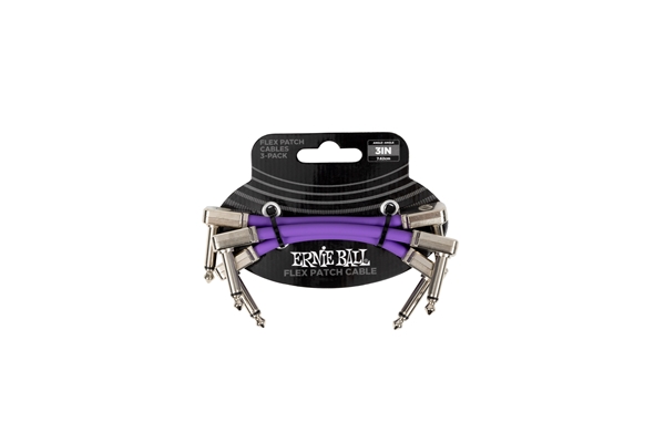 Ernie Ball - 6451 Flex Patch Cable Purple 8cm 3pk