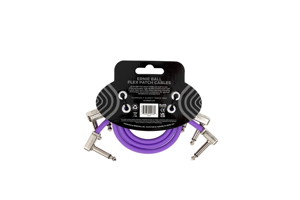 Ernie Ball - 6453 Flex Patch Cable Purple 30cm 3pk