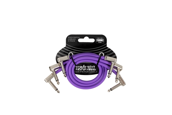 Ernie Ball - 6453 Flex Patch Cable Purple 30cm 3pk