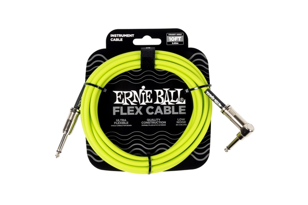 Ernie Ball - 6465 Flex Cable Straight Angle Green 3m