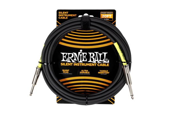 Ernie Ball - 6473 Silent Cable Straight-Straight Black 6 m