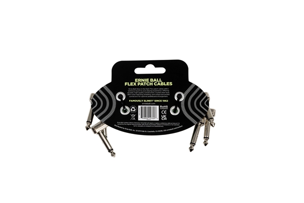 Ernie Ball - 6474 Flex Patch Cable Glow in Dark 7.62 cm 3pk