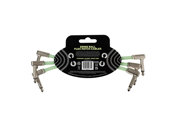 Ernie Ball - 6475 Flex Patch Cable Glow in Dark 15.24 cm 3pk