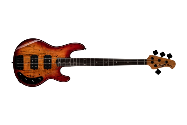Sterling by Music Man - RAY34HH Spalted Maple Blood Orange Burst