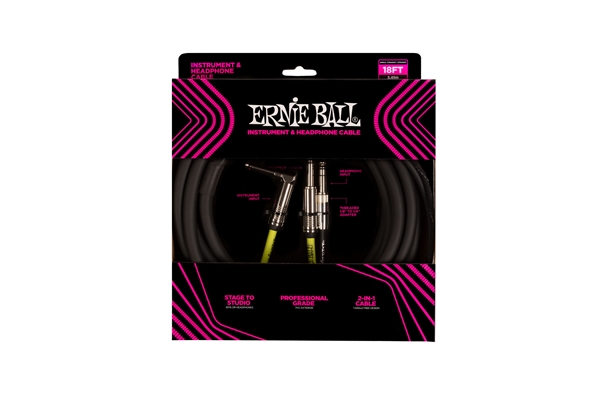 ERNIE BALL 6411 INSTRUMENT AND HEADPHONE CABLE