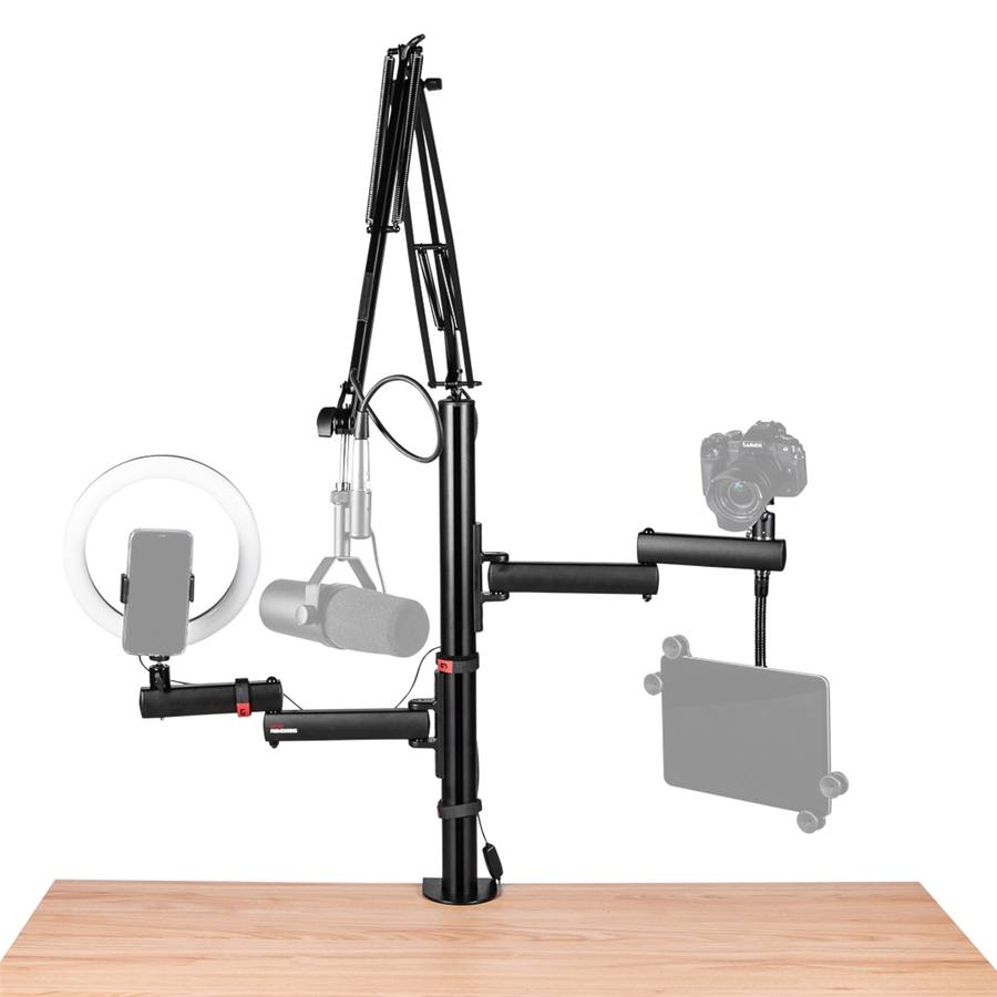 24500282 - GFW-ID-CREATORTREE Supporto modulare per content creator con braccio microfonico, ring light e adattatori professionali