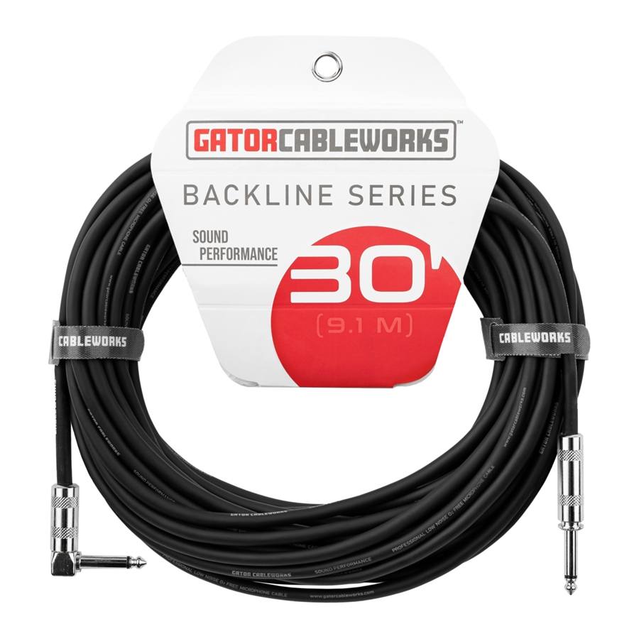 GCWB-INS-30RA Cavo strumento jack dritto/angolato 9 m Serie Backline