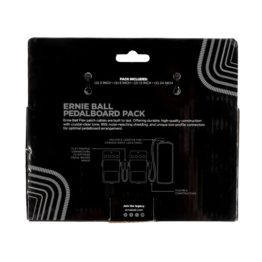 22-ernie-ball-6462-flex-patch-cable-black-multi-pack-p06462_1