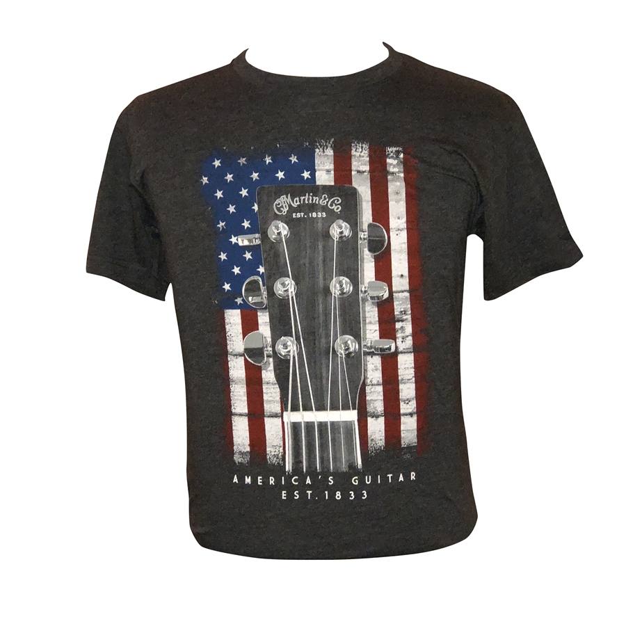 06602116 - 18CM0132XL T-Shirt American Flag, Charcoal, XL