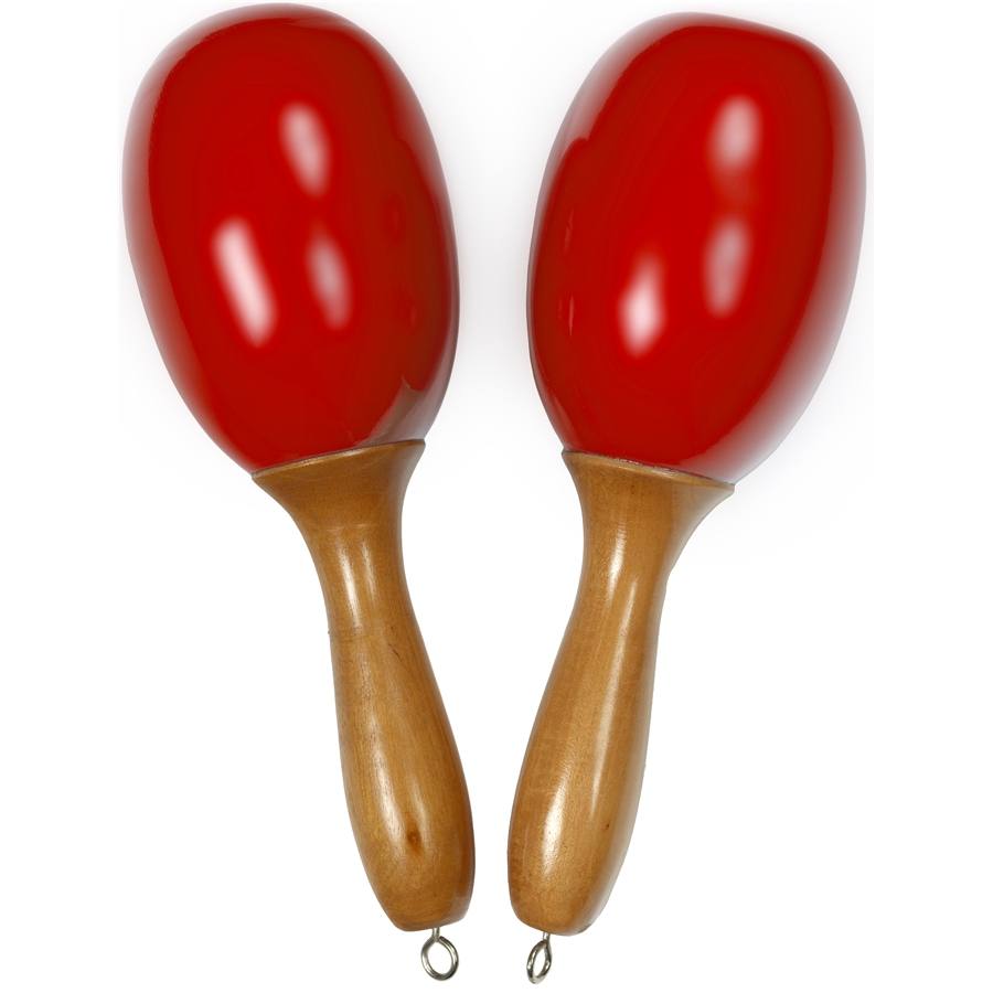 590850 - MARACAS-ROUGE-L Maracas grandi in legno - Rosse