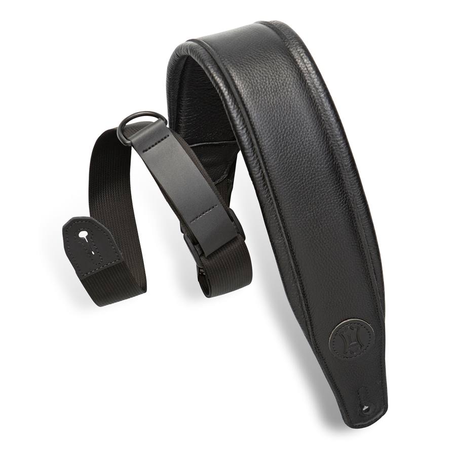 MRHGP-BLK Tracolla in pelle Right Height Black on Black 3 1/2"