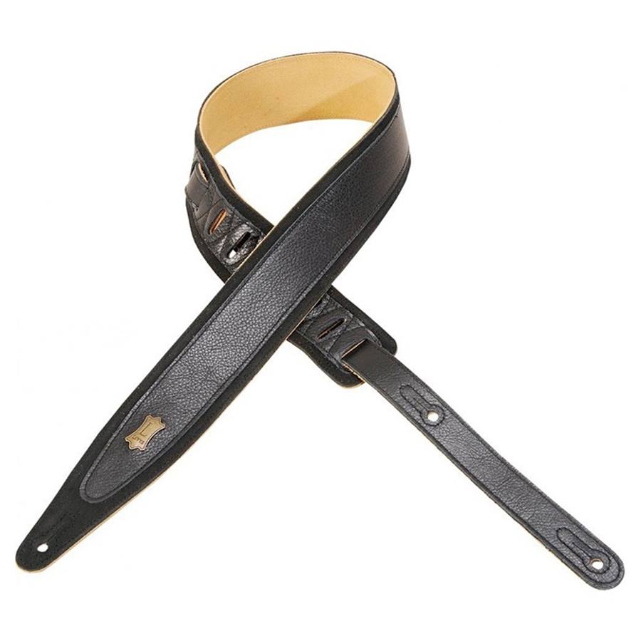 13500597 - MS317CO-BLK Tracolla in pelle scamosciata con inserto in pelle Black 2 1/2"