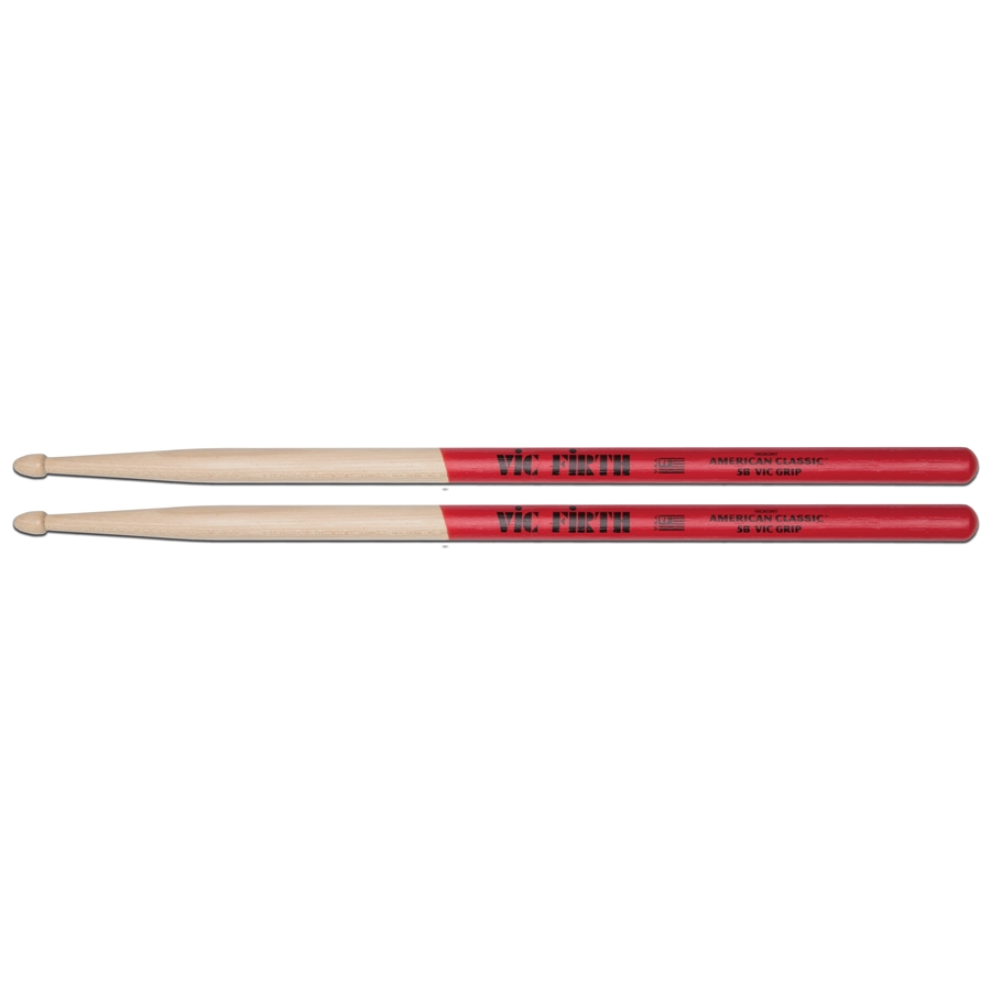 VIC FIRTH 5BVG - Bacchette American Classic con punta in legno e Vic Grip