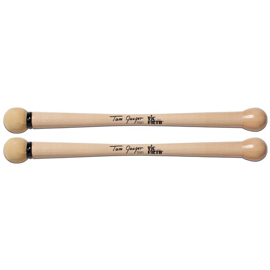 VIC FIRTH TG21 - Symphonic Collection Bass Drum Mallets Signature Tom Gauger Chamois/Wood