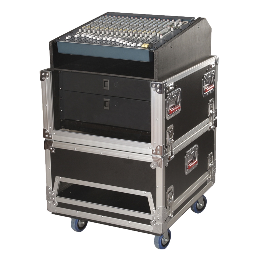 GATOR CASES G-TOUR-GRC-1406 FLIGHT CASE 14U + 6U ROAD CONSOLE RACK