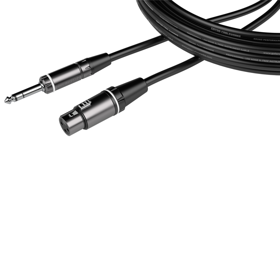 Gator Cableworks GCWC-XLR-18INFTRS Cavo XLR femmina/jack TRS dritto 45 cm Serie Composer