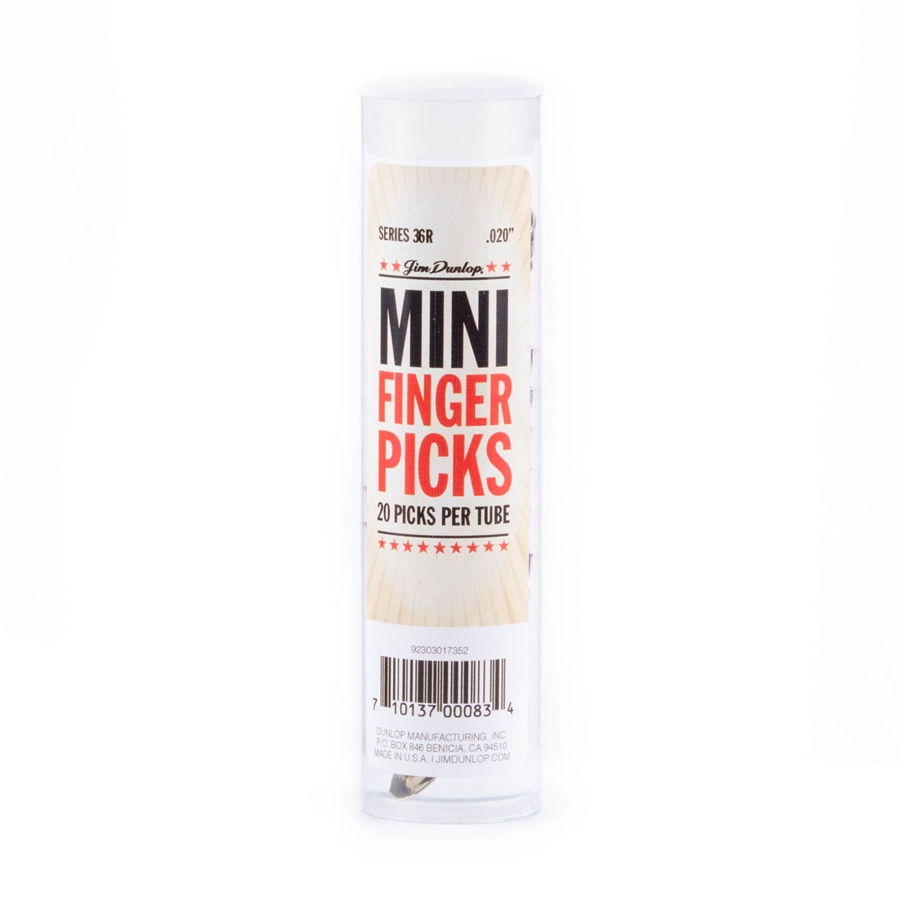 DUNLOP 36R N/S MINI FINGER .020 - TUBO 20 PLETTRI DUNLOP 36R N/S MINI FINGER .020 - TUBO 20 PLETTRI