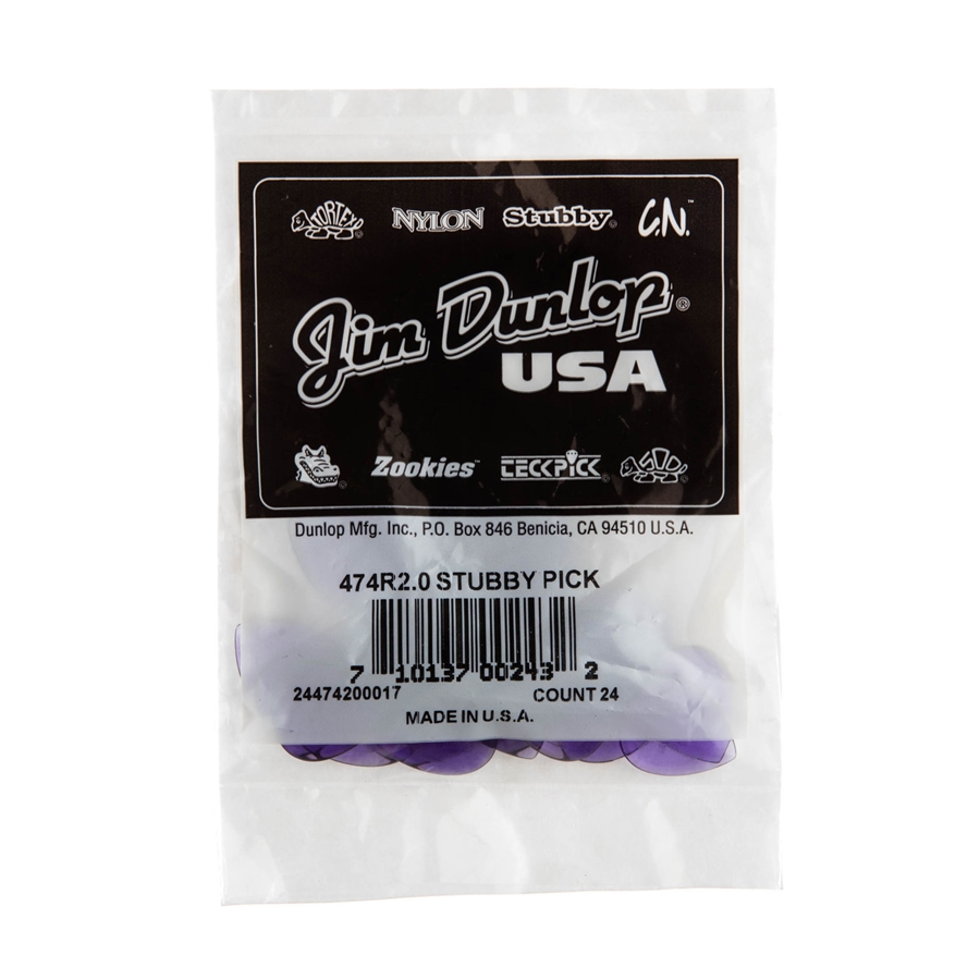 DUNLOP 474R2.0 STUBBY JAZZ 2.0MM DUNLOP 474R2.0 STUBBY JAZZ 2.0MM