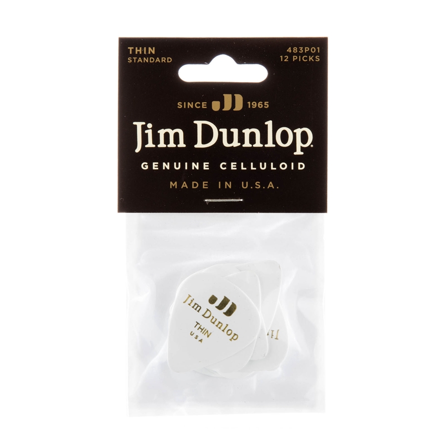 DUNLOP 483P#01 WHITE CLASSIC - THIN DUNLOP 483P#01 WHITE CLASSIC - THIN