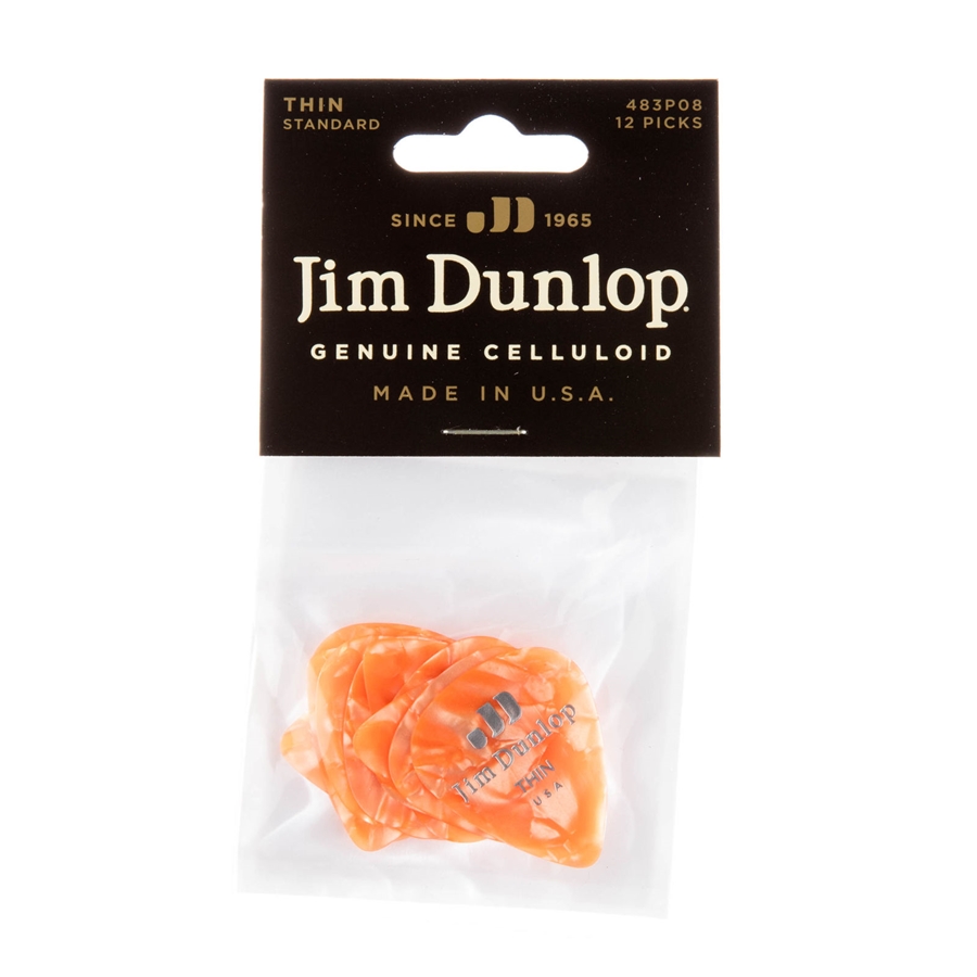 DUNLOP 483P#08 ORANGE PERLOID - THIN DUNLOP 483P#08 ORANGE PERLOID - THIN