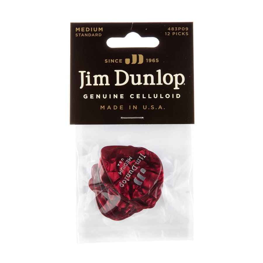 DUNLOP 483P#09 RED PERLOID - MEDIUM DUNLOP 483P#09 RED PERLOID - MEDIUM