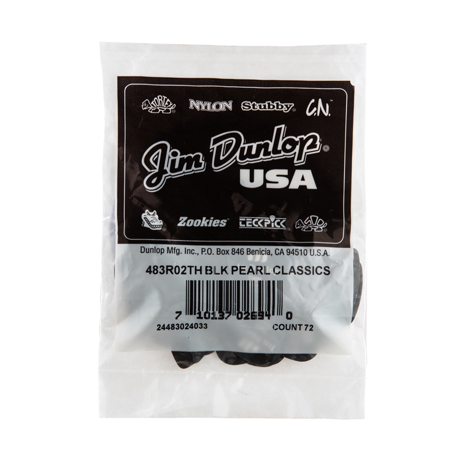 DUNLOP 483R#02 BLACK PERLOID - THIN DUNLOP 483R#02 BLACK PERLOID - THIN