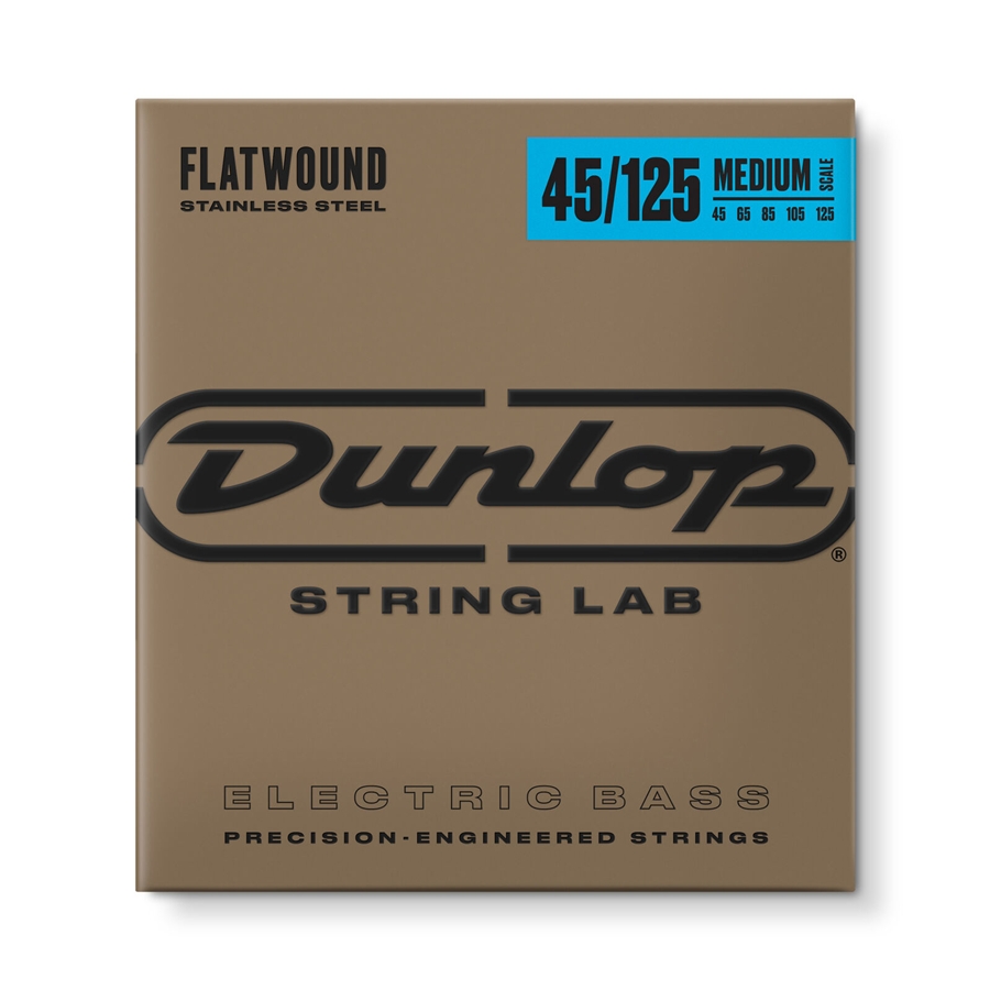 DUNLOP DBFS45125M CORDE BASSO FLATWOUND SCALA MEDIA SET/5