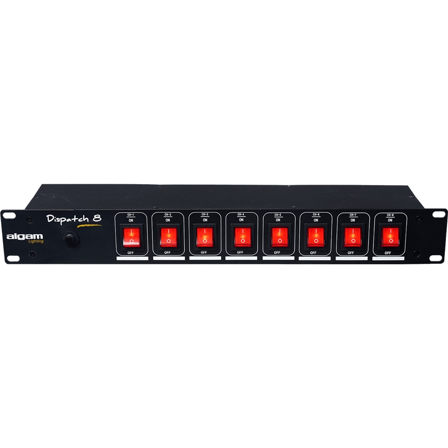 Algam Lighting DISPATCH-8 Multipresa 8 Posti da Rack Interruttori Individuali