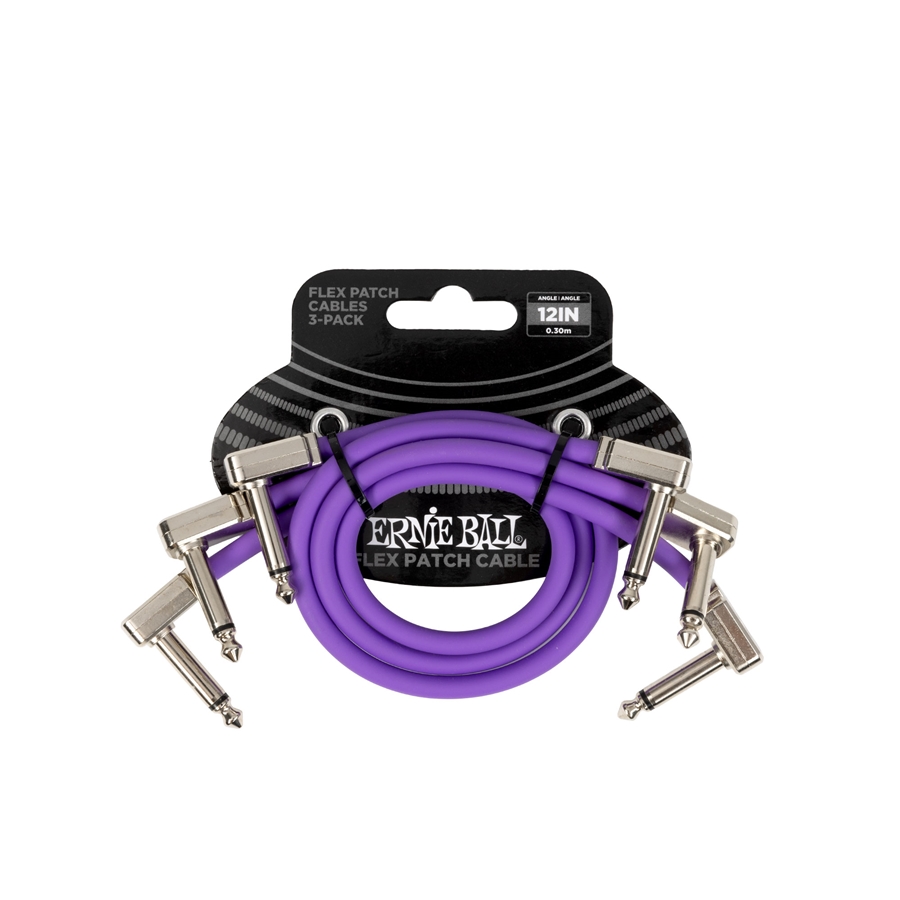 Ernie Ball 6453 Flex Patch Cable Purple 30cm 3pk