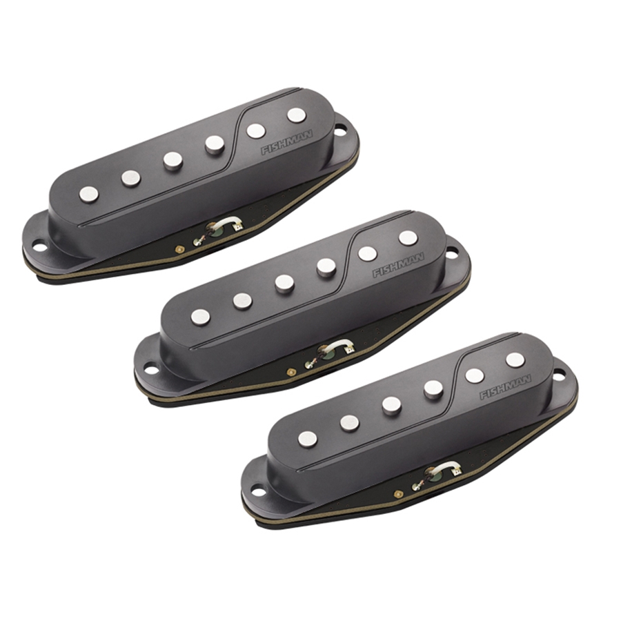 FISHMAN FLUENCE SINGLE WIDTH PICKUP STRAT® SET/3 BLACK (PRF-STR-BK3)