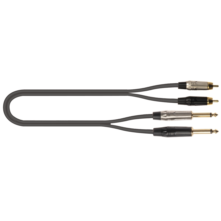 QUIK LOK JUST/2RCA2J-1 CAVO 2X JACK 6.3 TS MONO / 2X SPINA PHONO RCA 1 MT QUIK LOK JUST/2RCA2J-1 CAVO 2X JACK 6.3 TS MONO / 2X SPINA PHONO RCA 1 MT