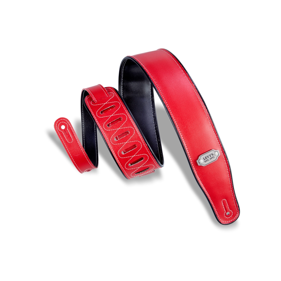 Levy's M26VP-RED_BLK Tracolla in vinile reversibile Red e Black 2 3/4"