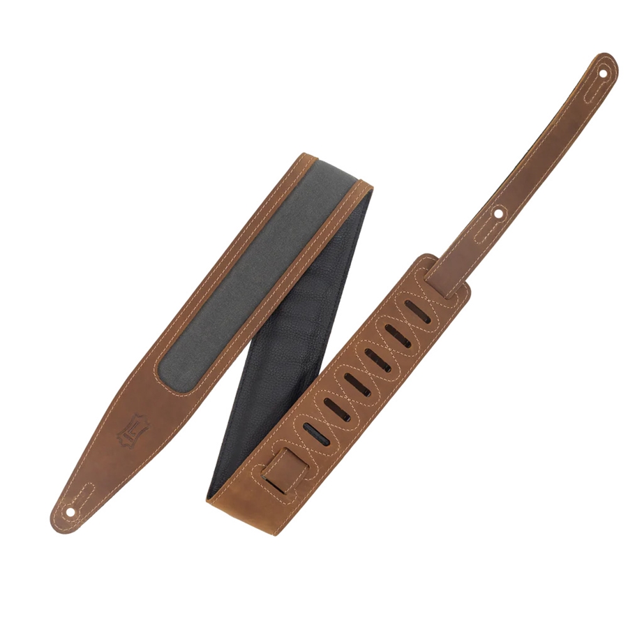 Levy's M317TRI-BRN-GRY Tracolla in pelle Crazy Horse Brown Grey 2 1/2"